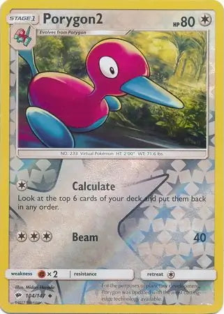 Burning Shadows Porygon2 #104/147 reverse holo